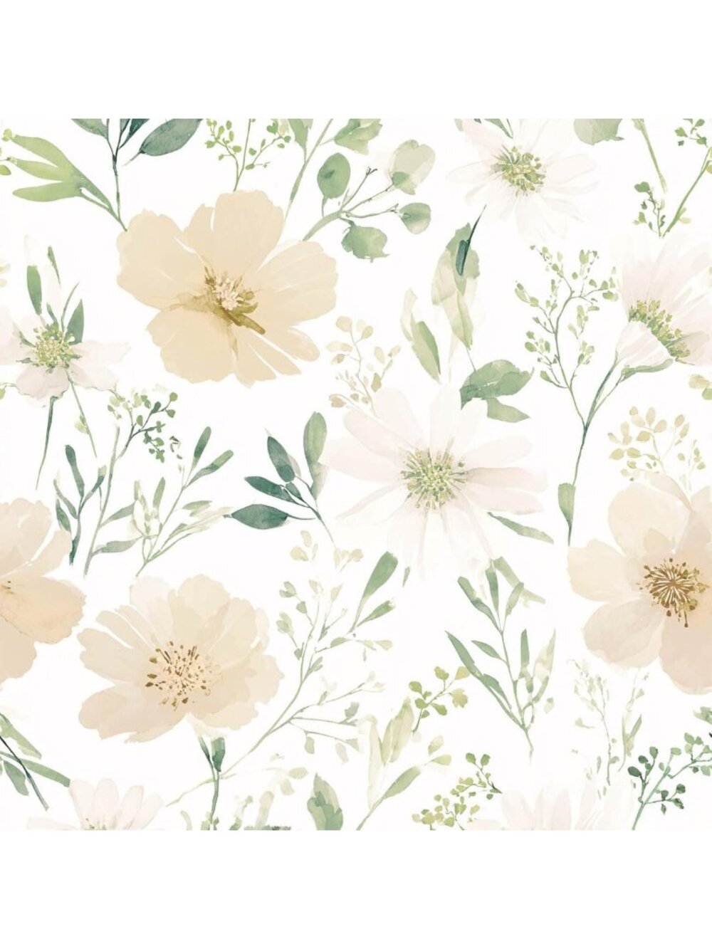 Floral Peel and Stick Wallpaper | Watercolor Flower Removable Self-Adhesive